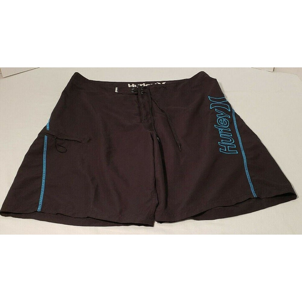 Hurley Men 36 Board Shorts Black Grey Turquoise Colorblock Recycled Polyester EU